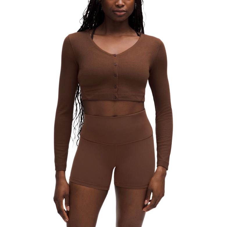 

Женский ребристый трикотаж Lululemon, коричневый/L VCK