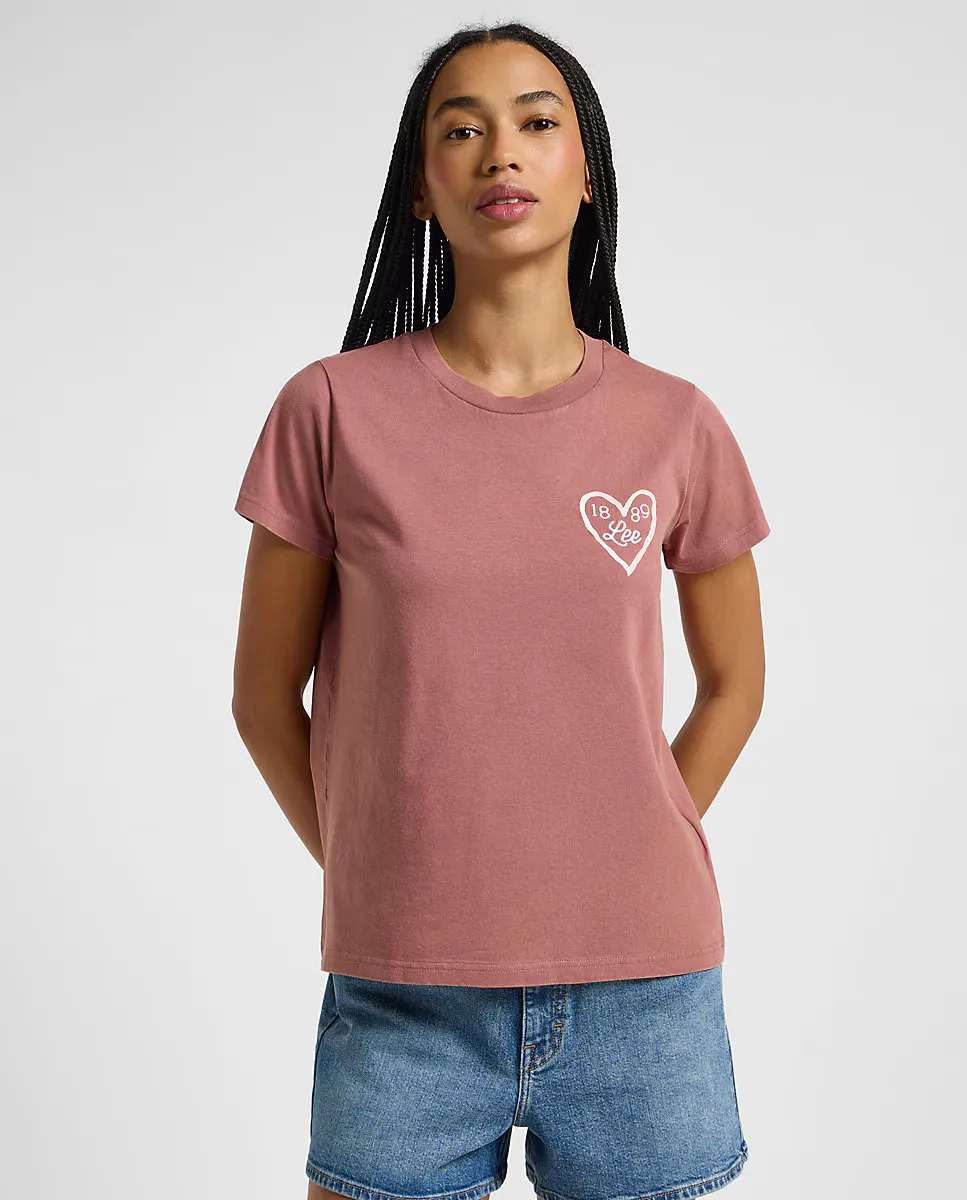 

Женская футболка с короткими рукавами, прямого кроя Lee, красный