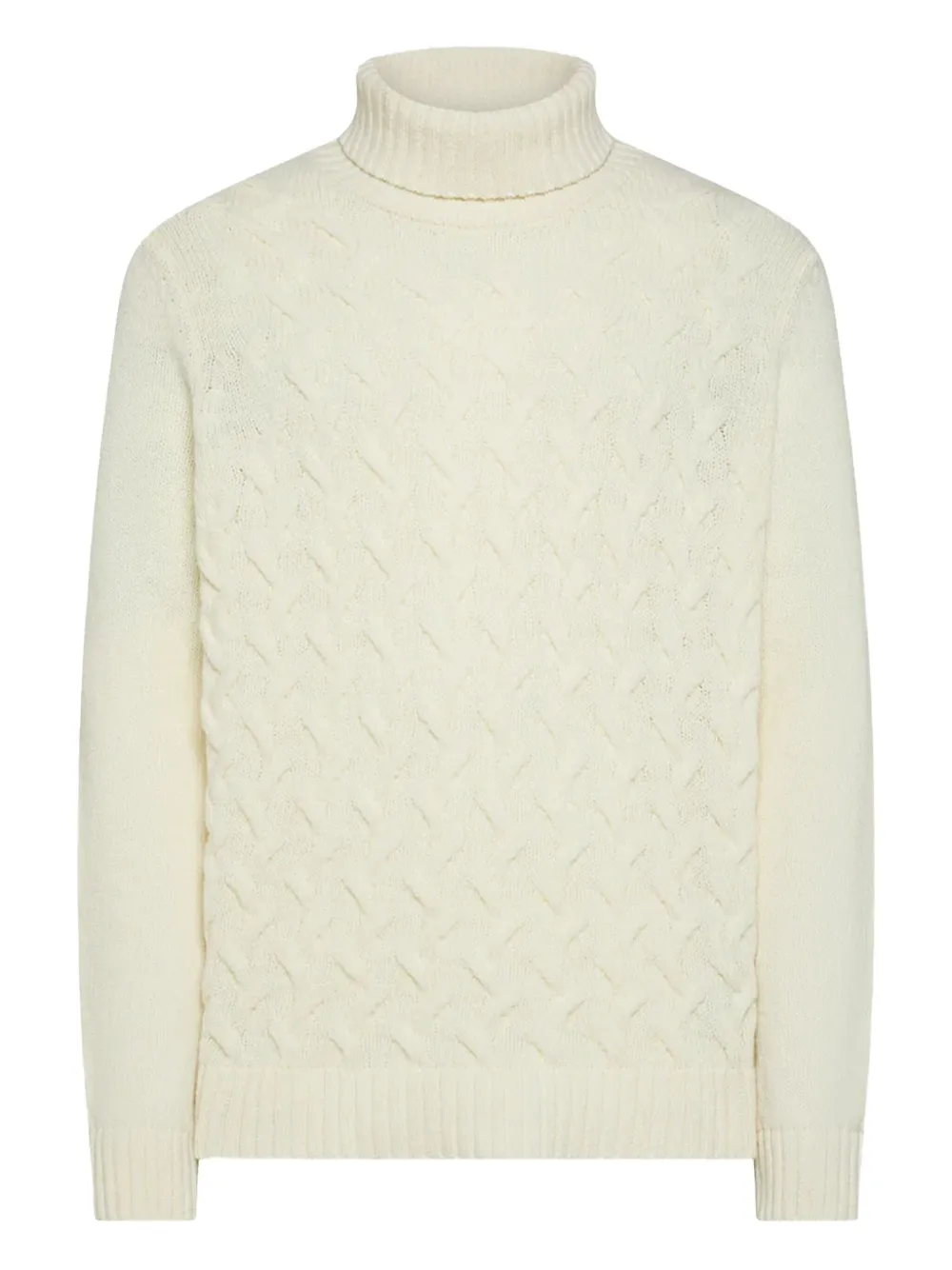 

Свитер с высоким воротом и вязаным узором косичка Seventy, нейтральный