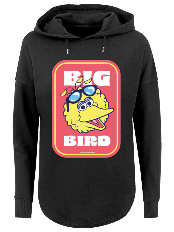 

Пуловер F4NT4STIC Oversized Hoodie Sesamstraße Bilbo Big Bird Sticker, черный