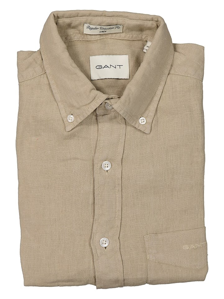 

Рубашка Gant Leinen-Hemd - Regular fit -, бежевый