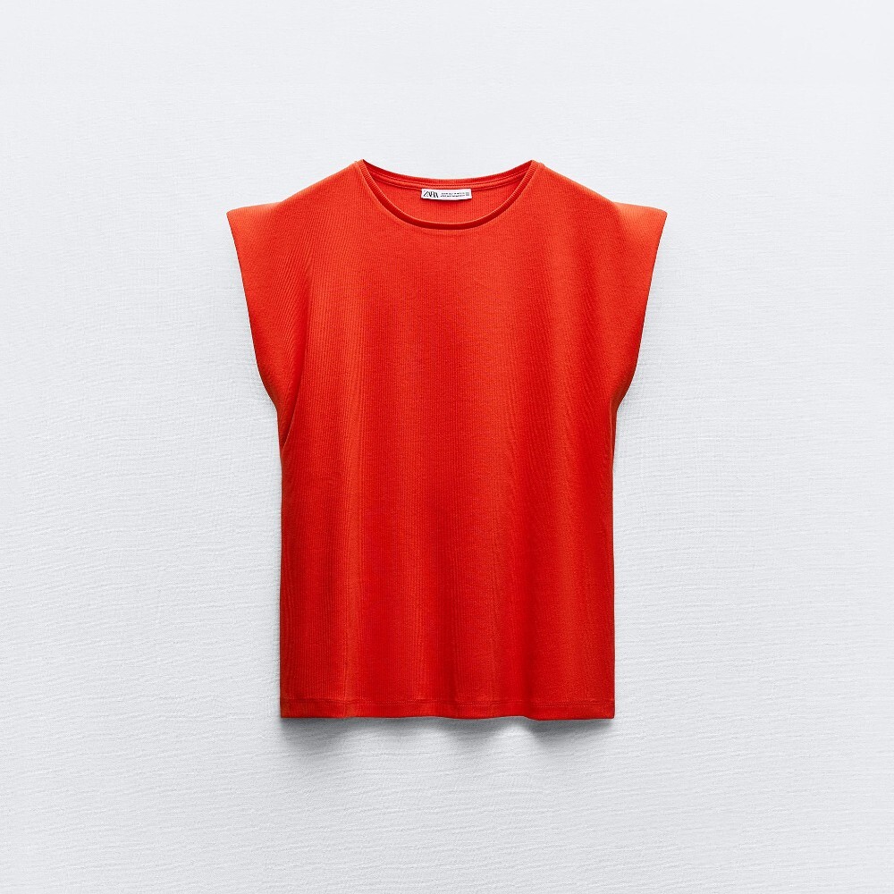 

Футболка Zara Ribbed, красный