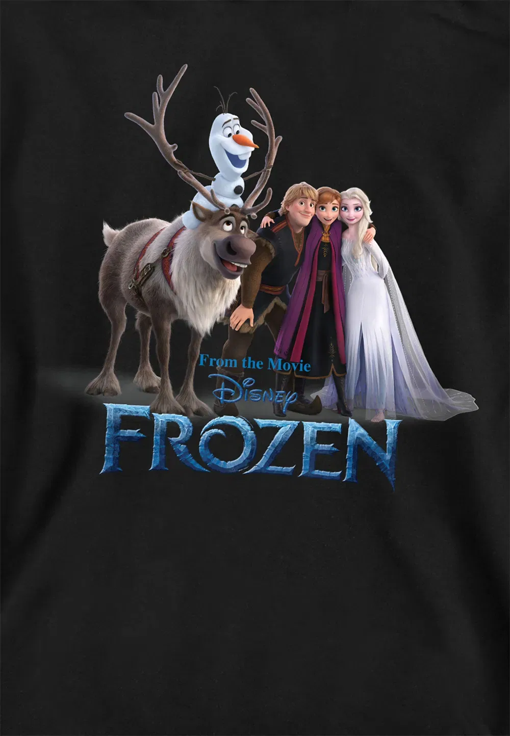 Детская худи с принтом Frozen Disney, черный — фото 2