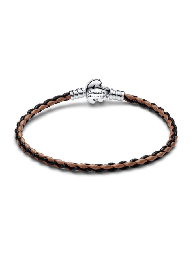 

Браслет Pandora Disney The Lion King Clasp Pandora Moments Braided Leather Bracelet, стерлинговое серебро