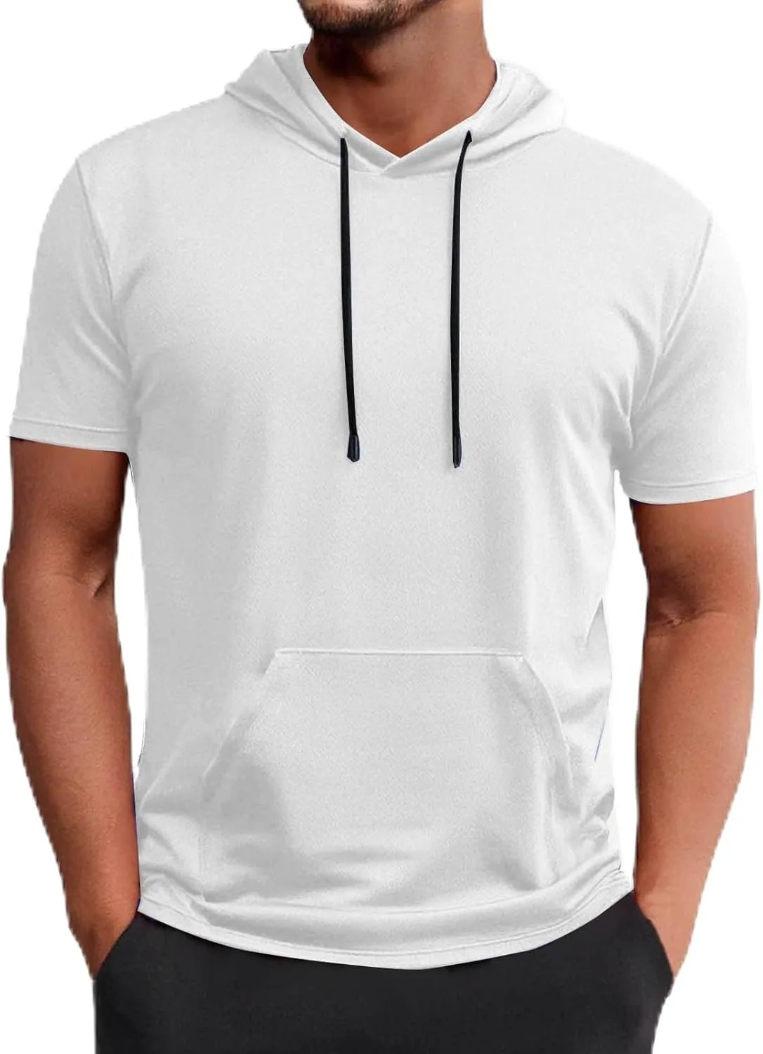 

Мужская футболка с коротким рукавом и капюшоном