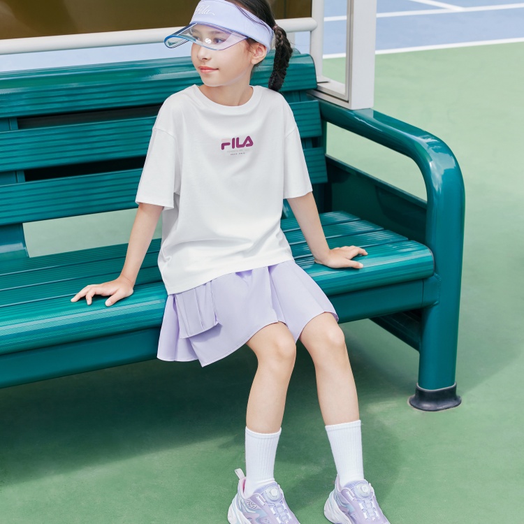 FILA KIDS Футболка YUANTIANZHI стандартная белая для подростков — фото 4