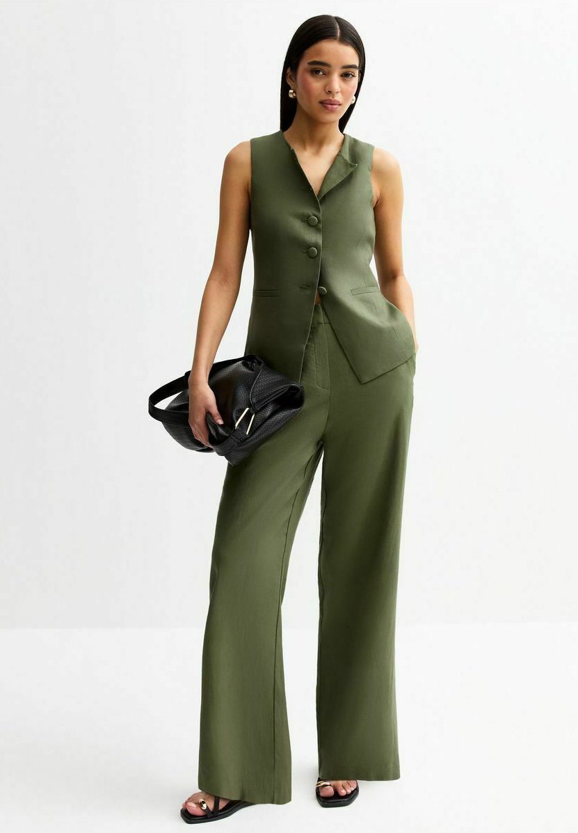 

Брюки LINEN BLEND WIDE LEG New Look, хаки