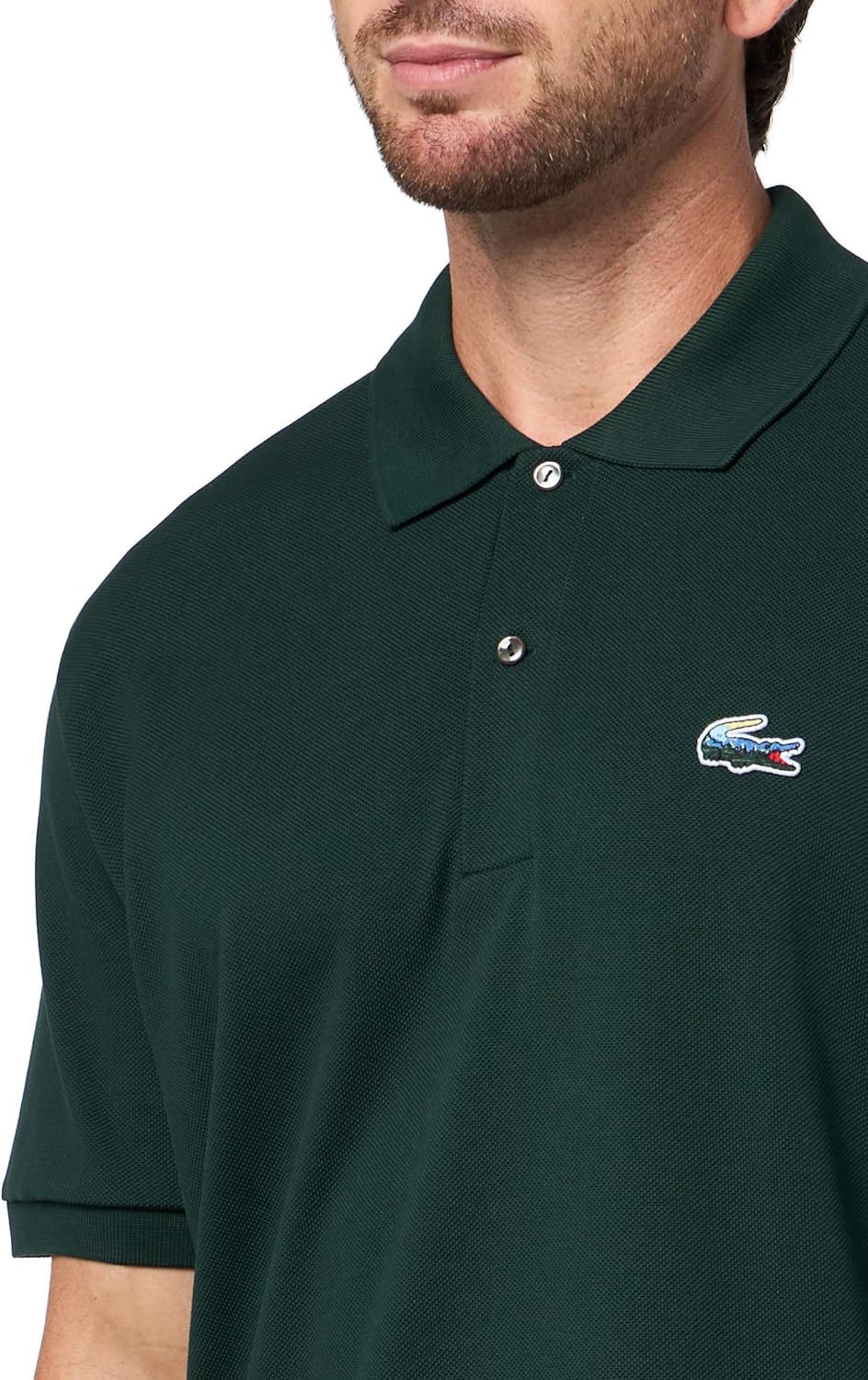 Футболка-поло Lacoste, мужская, классическая, сине-зеленый — фото 3