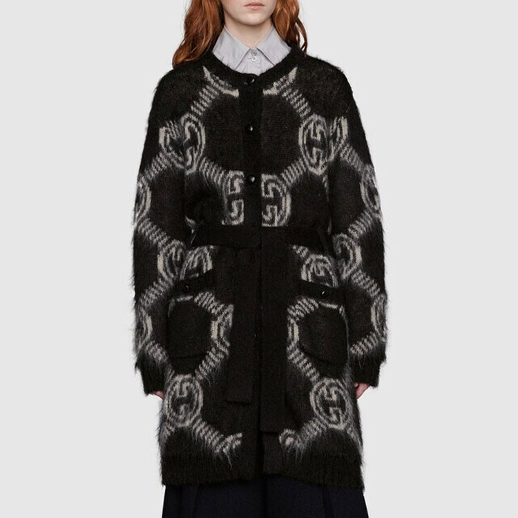 Кардиган женский Gucci Классический крой, Премиум качество, Черный — фото 3