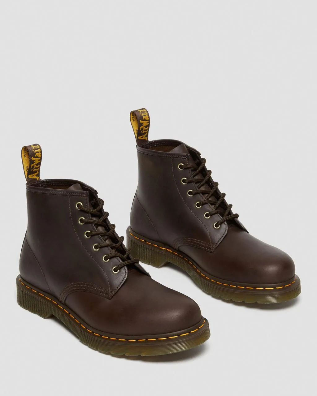 Кожаные ботильоны Dr. Martens 101 Crazy Horse, цвет Dark Brown — Crazy Horse — фото 4