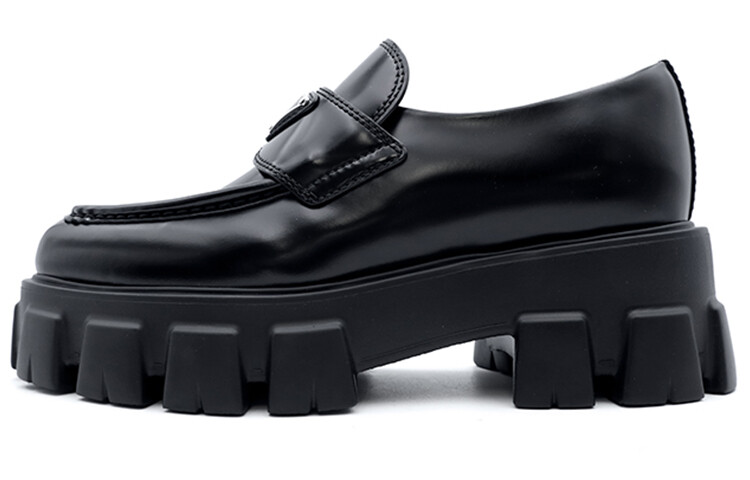 Женские мокасины Prada из матовой кожи, черный