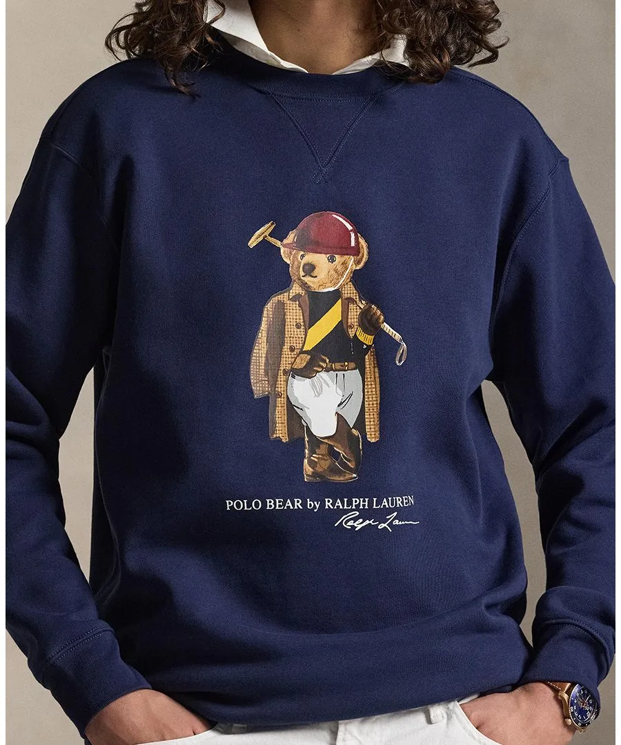 Мужская толстовка-поло из флиса "Медведь" больших размеров Polo Ralph Lauren, newport темно-синий-society bear — фото 4
