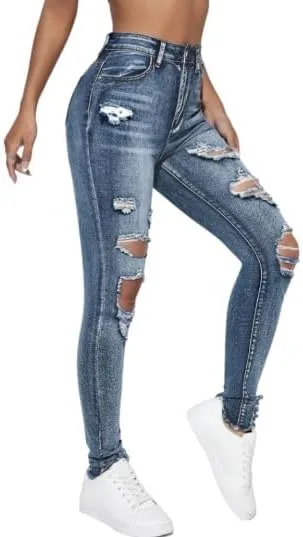 

Джинсы Skinny Fit с высокой талией, рваные края и необработанный низ Wash, Zip Fly