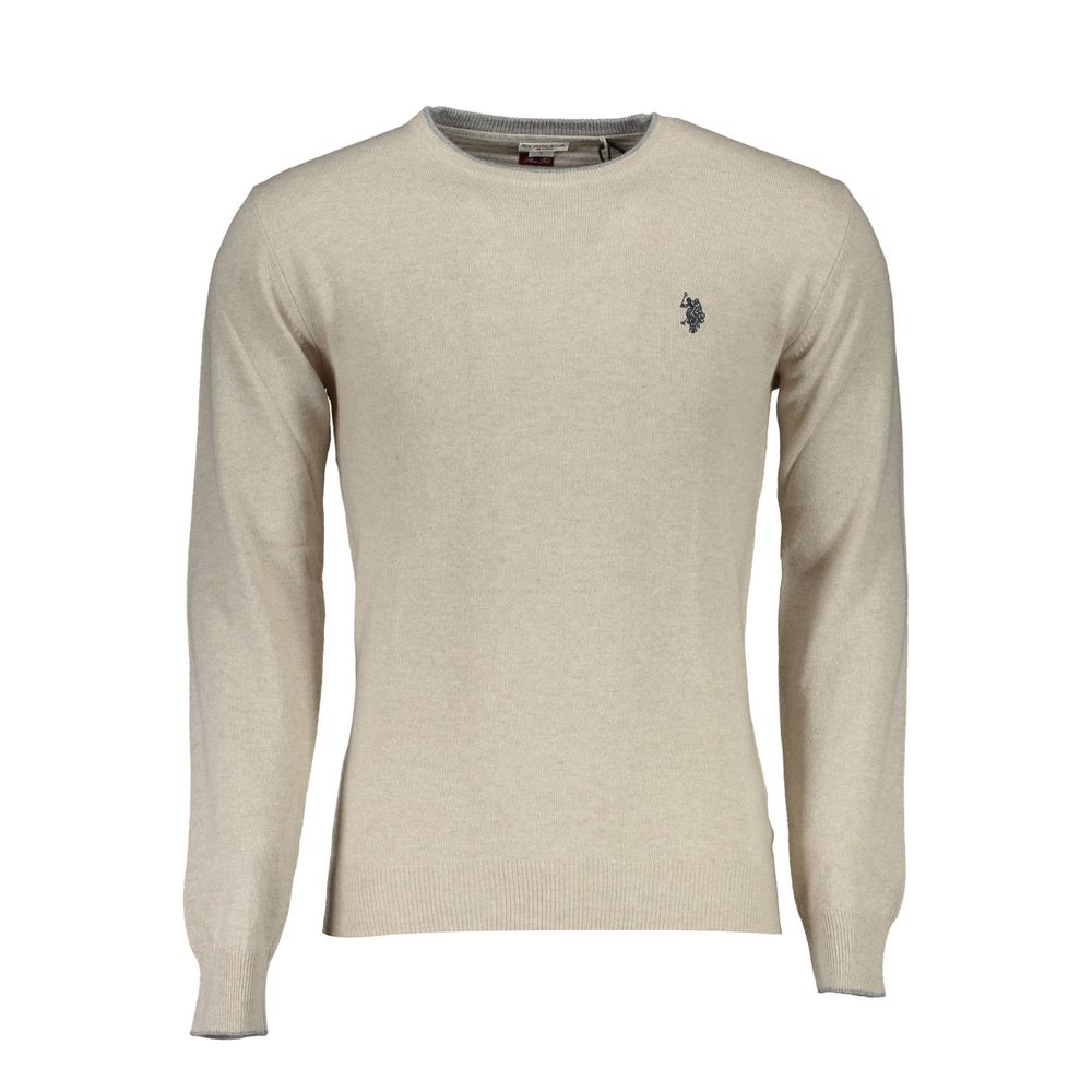 

Бежевый шерстяной мужской свитер U.S. Polo Assn.