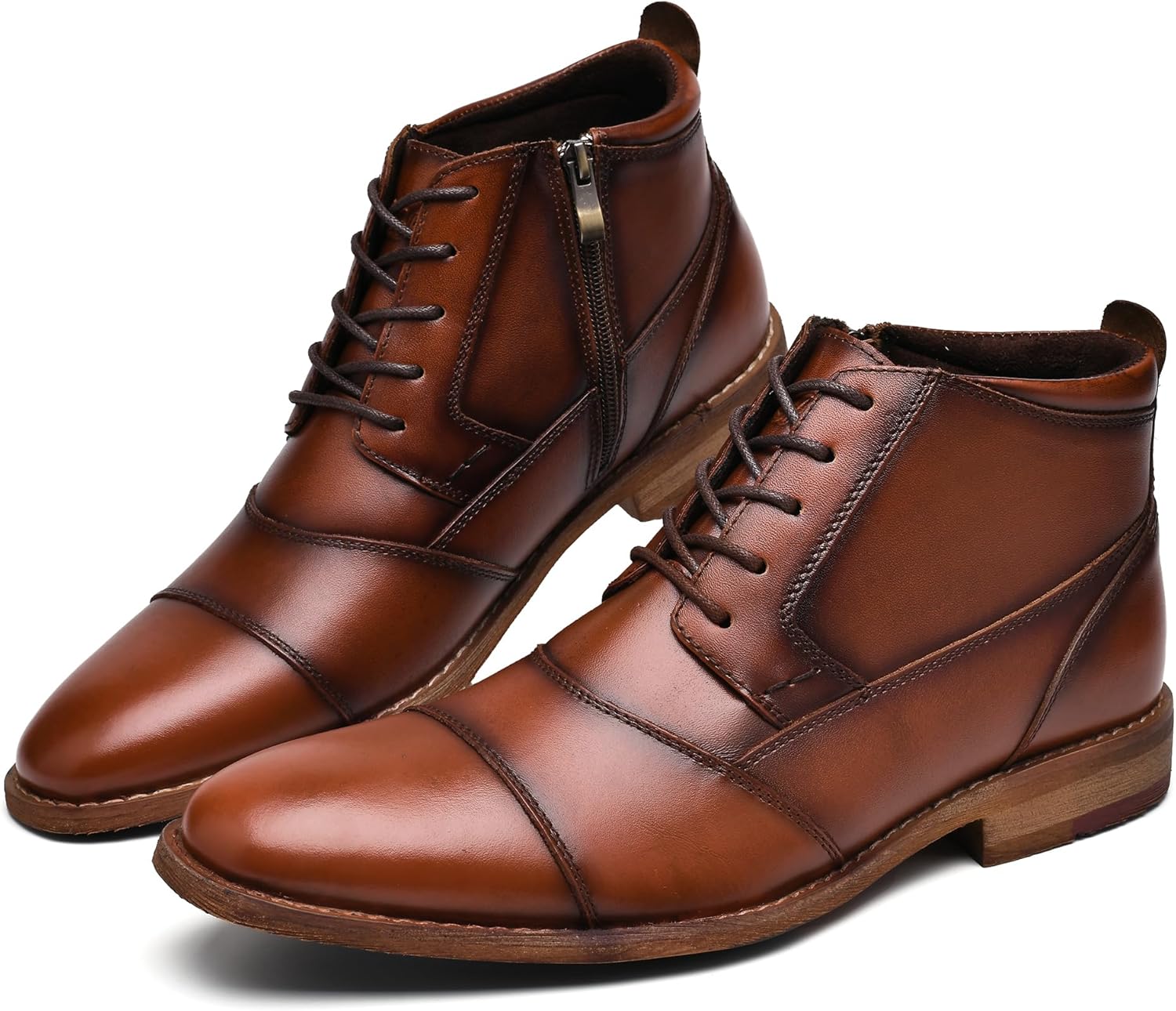 

Мужские ботинки Arkbird, классические повседневные ботинки из натуральной кожи с боковой молнией, коричневый