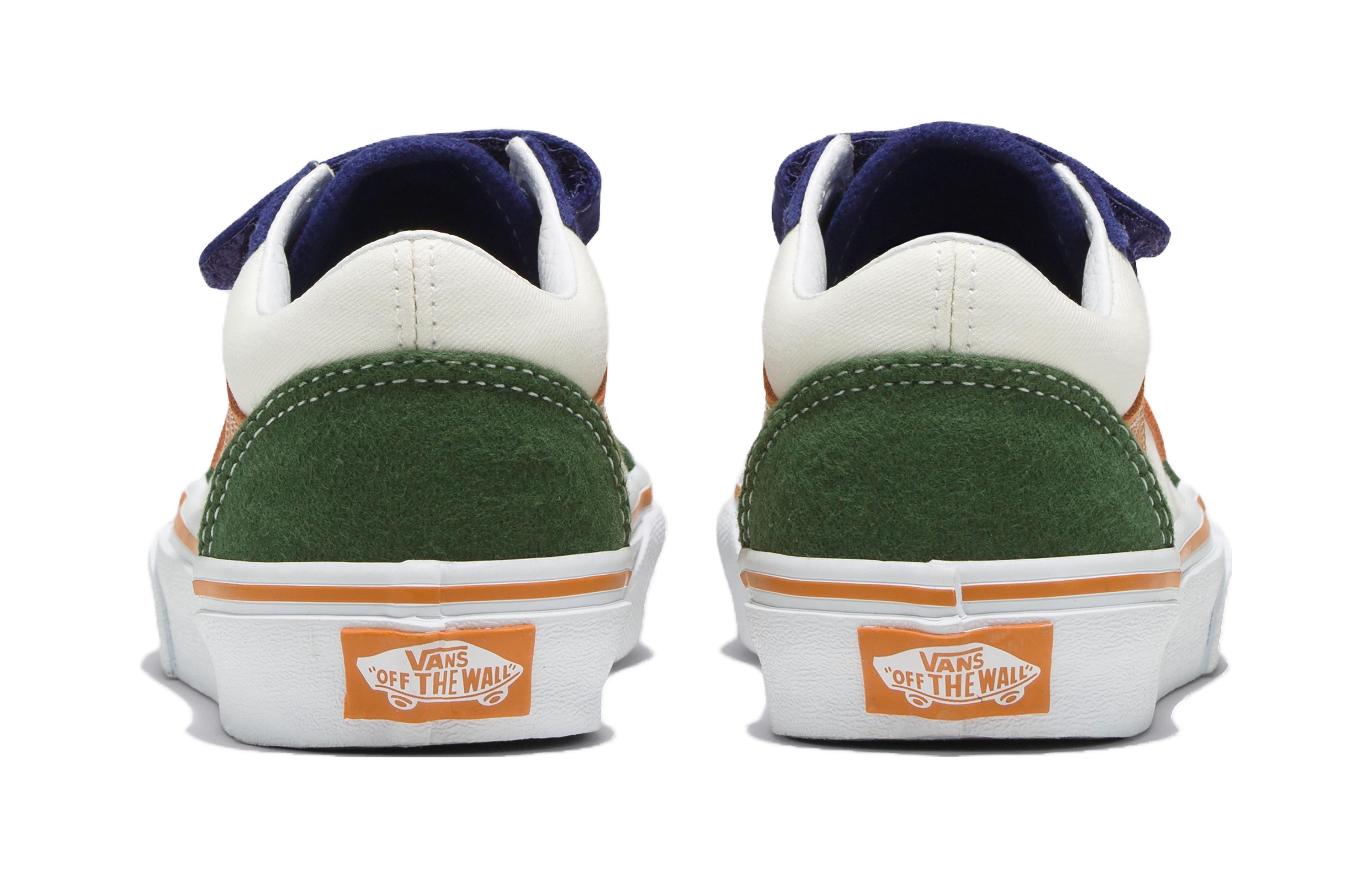 Детские кроссовки Old Skool Durable Breathable с низким верхом для скейтбординга дошкольного возраста Vans, белый/зеленый — фото 4