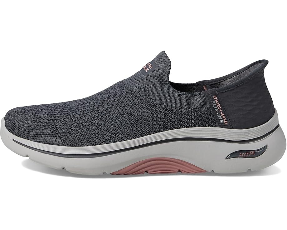 Кроссовки SKECHERS Go Walk Arch Fit 2.0 Val Hands Free Slip-Ins, цвет Charcoal/Pink — фото 4