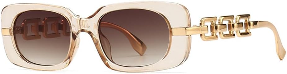 

Модные роскошные солнцезащитные очки «кошачий глаз» для женщин в стиле ретро с металлической цепочкой, защита от УФ-излучения UV400, панк-очки, цвет «чай», один размер TYUVIVO, Tea Tea