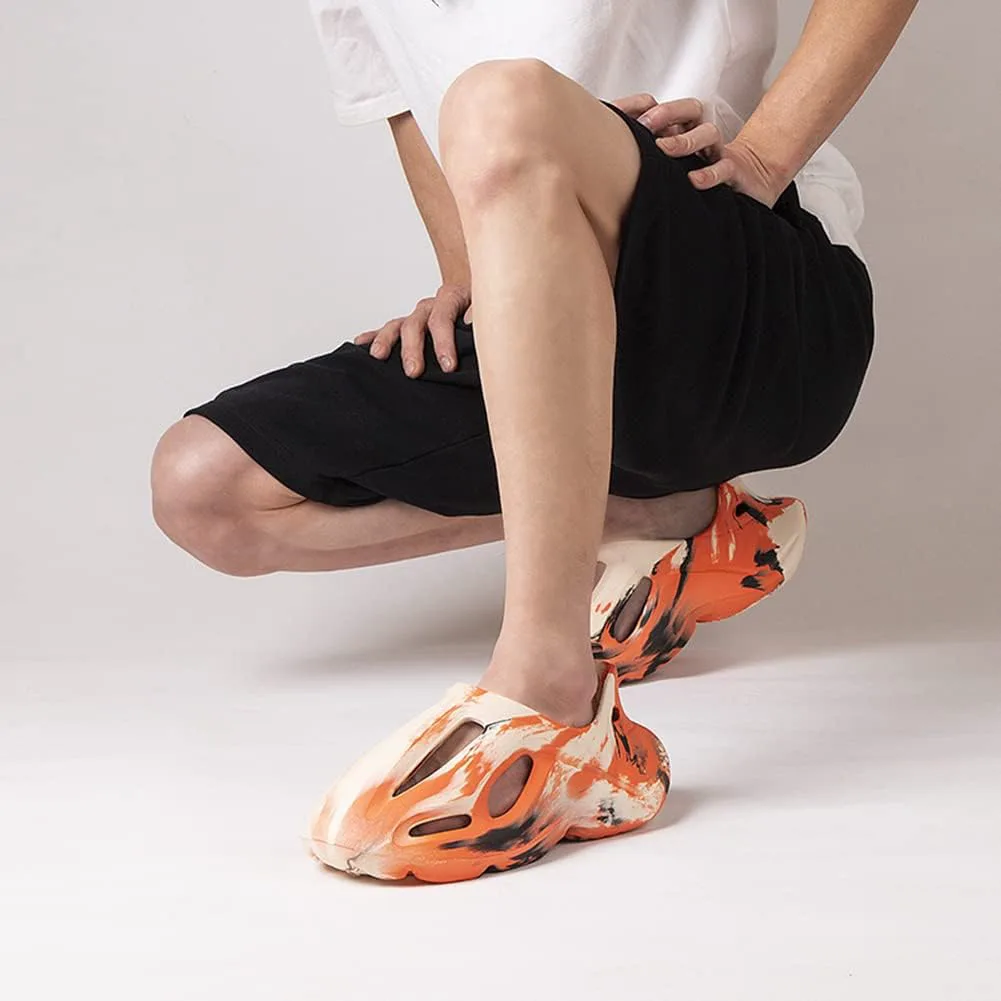 Кроссовки vioxthak Foam Runner, слайдеры Cloud, шлепанцы-подушки, спортивная обувь, нескользящая, легкая, для ходьбы, модная, для улицы и дома, летние пляжные сандалии для женщин и мужчин, оранжевый — фото 2