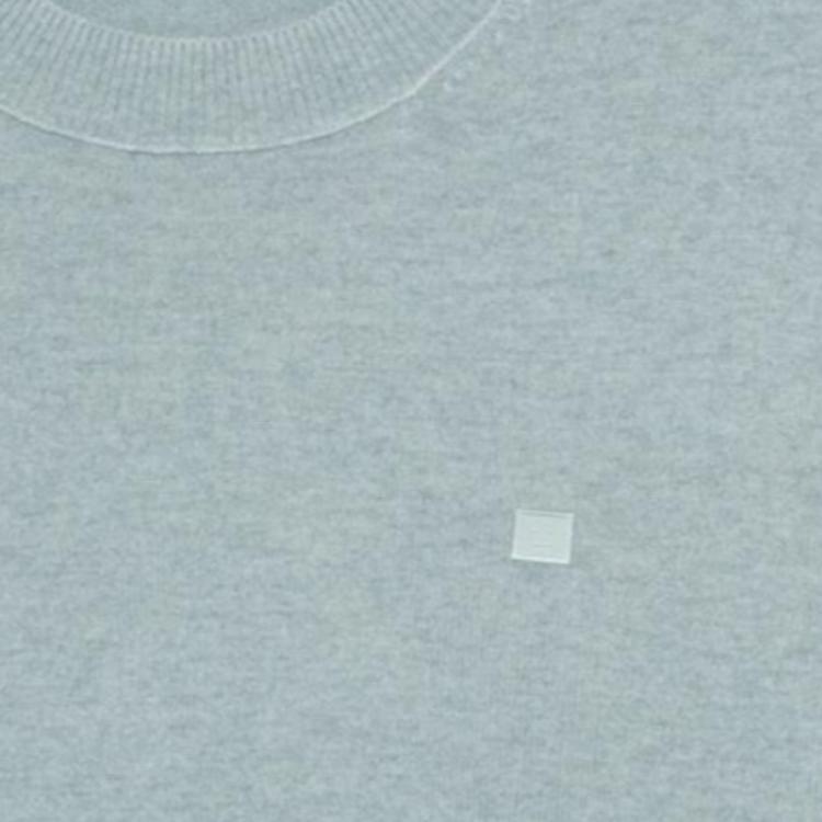Acne Studios Мужской свитер светло-голубого цвета с круглым вырезом, средней жесткости — фото 4