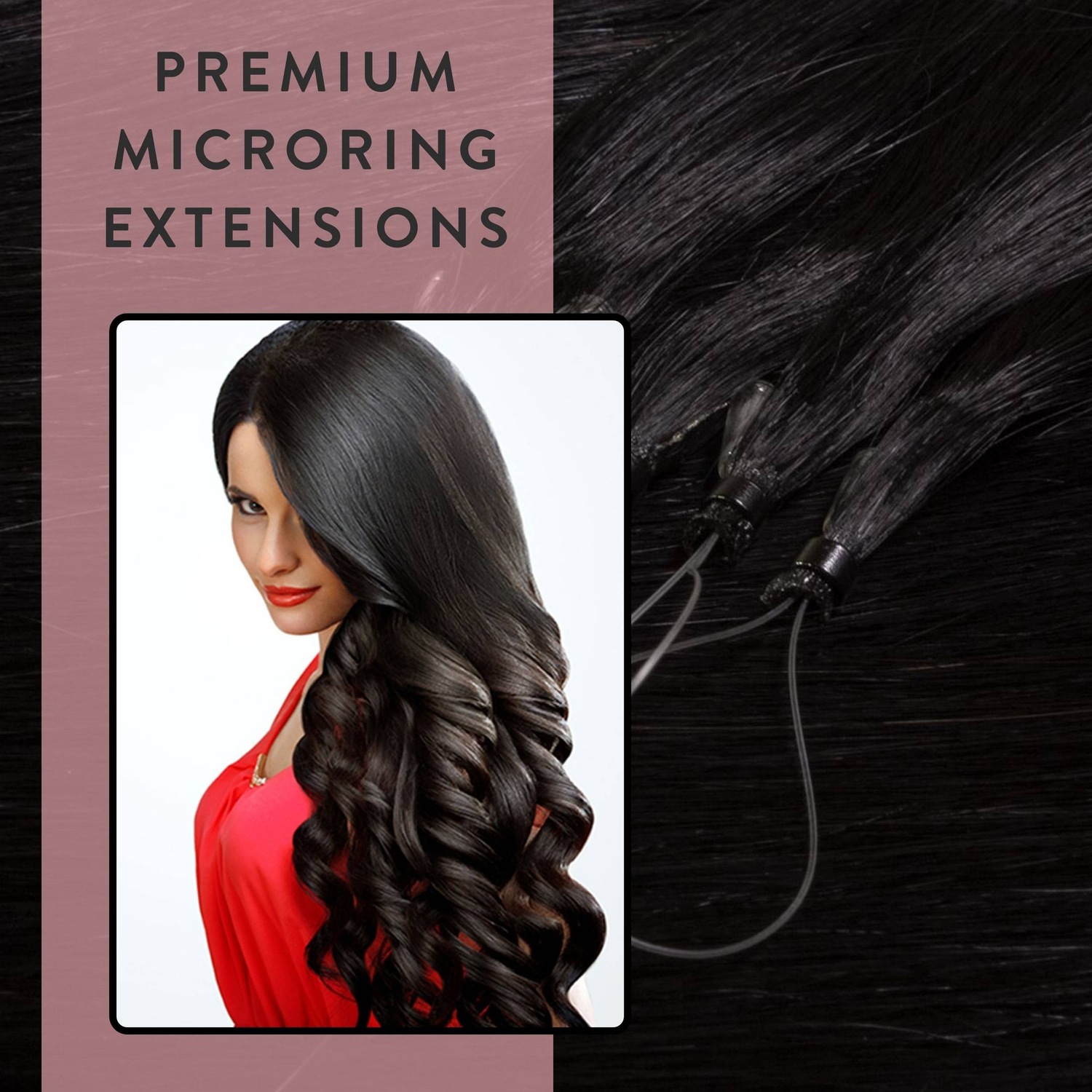 Накладные волосы microring extensions premium echthaar #4/0 mittelbraun 1g Hair2Heart, 60cm, количество 25 шт. — фото 2