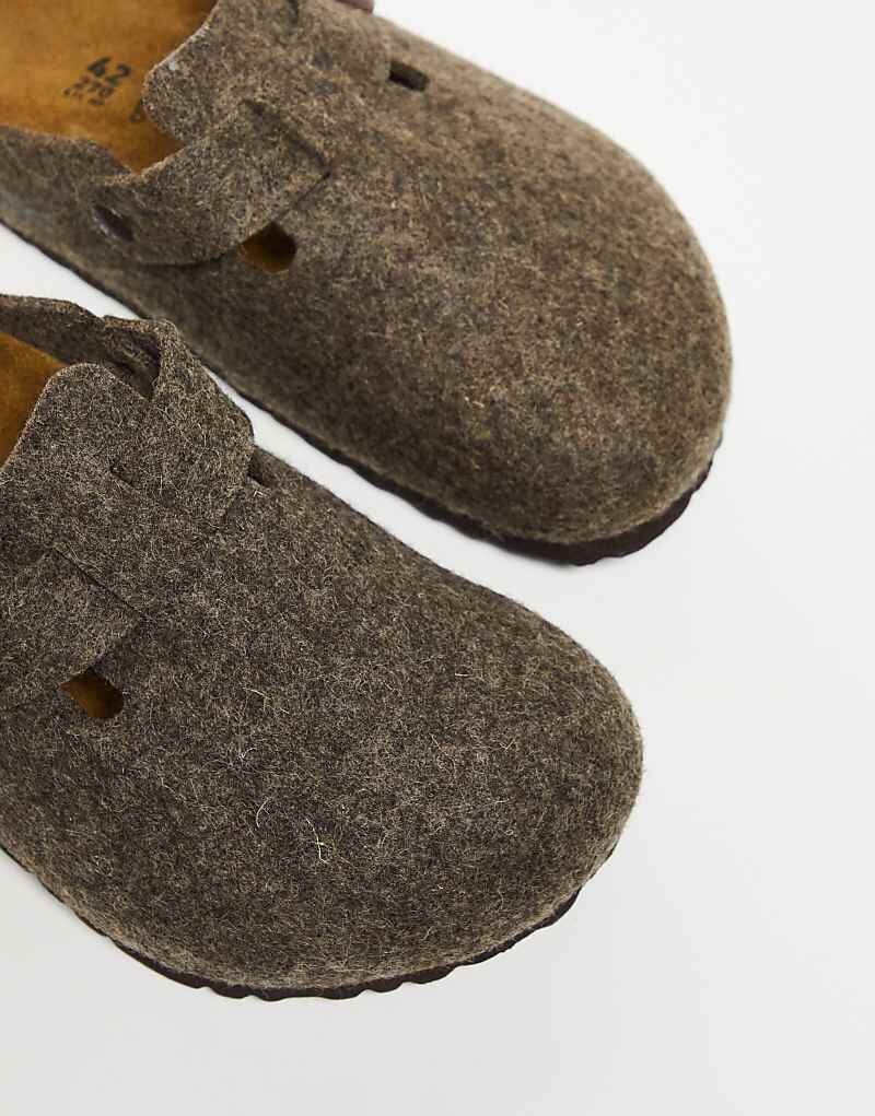 Сабо унисекс Boston Birkenstock из шерсти цвета какао — фото 4