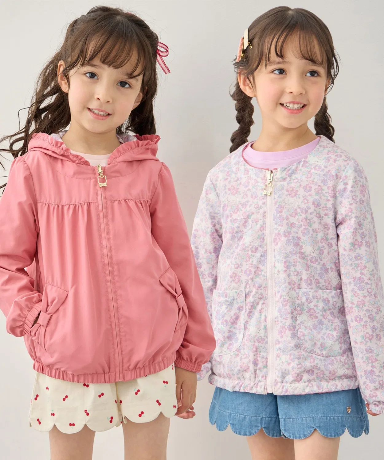 Детская куртка ANY KIDS двусторонняя с капюшоном, розовая