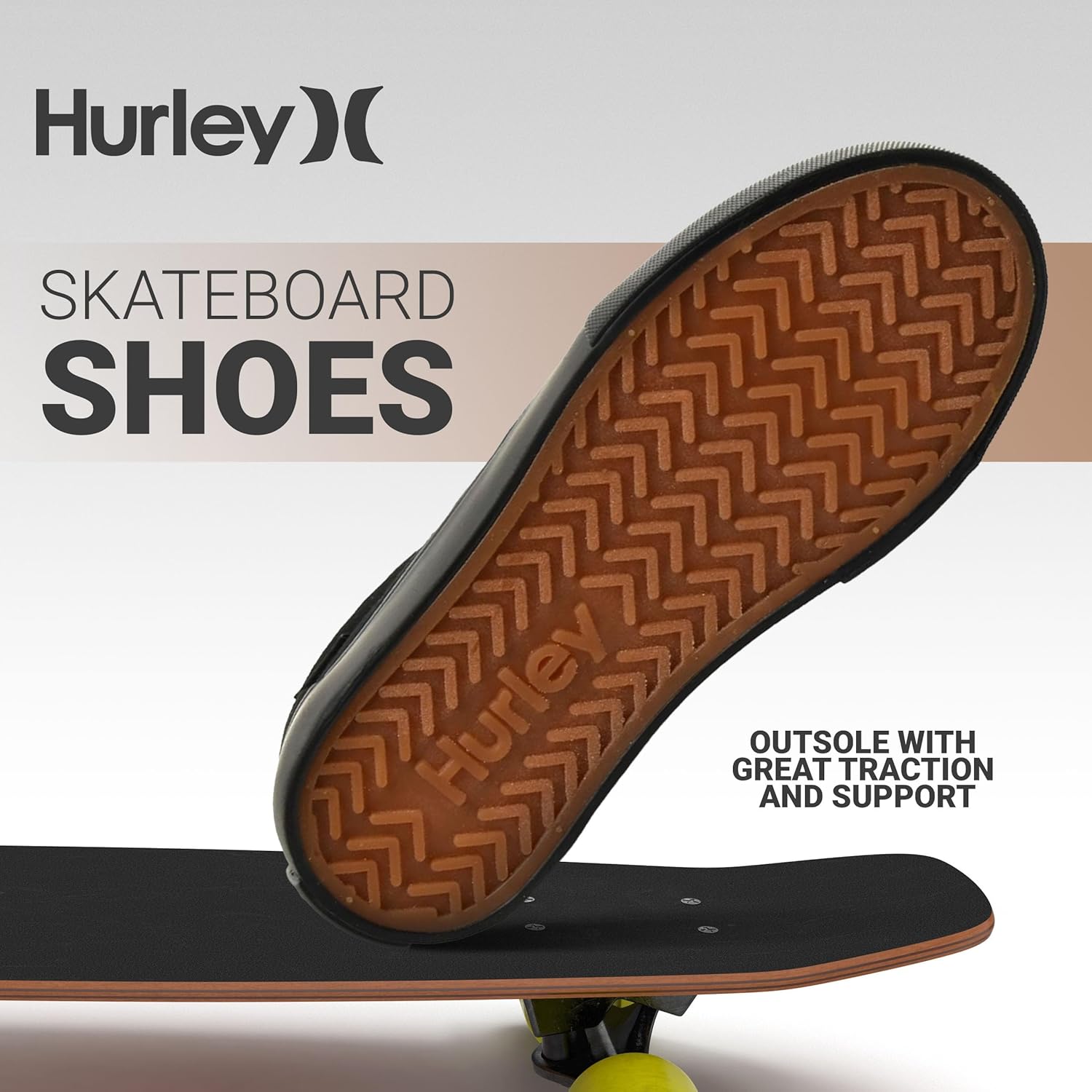 Кеды Hurley Boardy Kids с шнуровкой - низкие кроссовки для скейтборда для детей, спортивная обувь для мальчиков и девочек, черный — фото 4