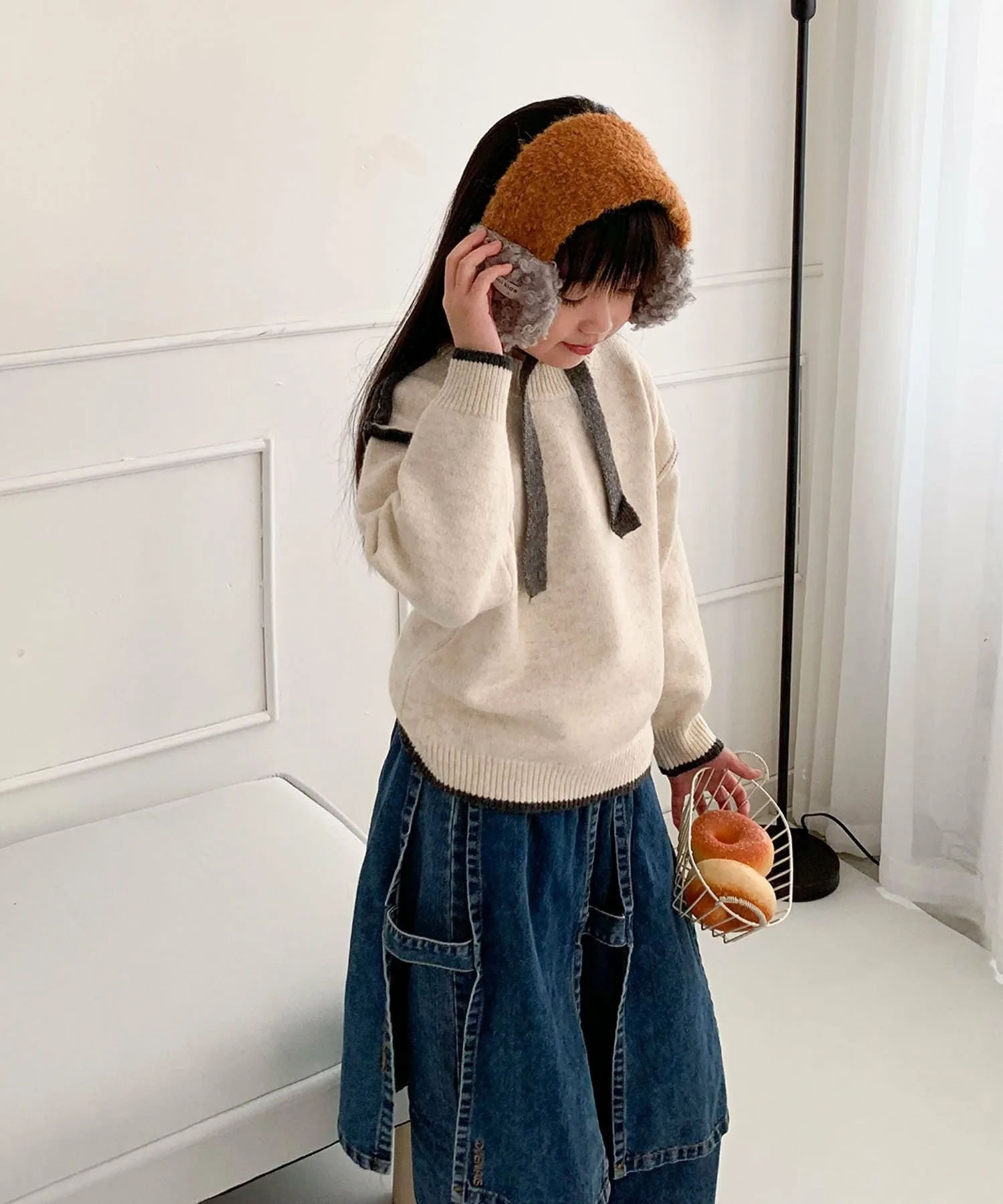 Детский мягкий вязаный пуловер из мохера Aimoha Kids, off white — фото 2