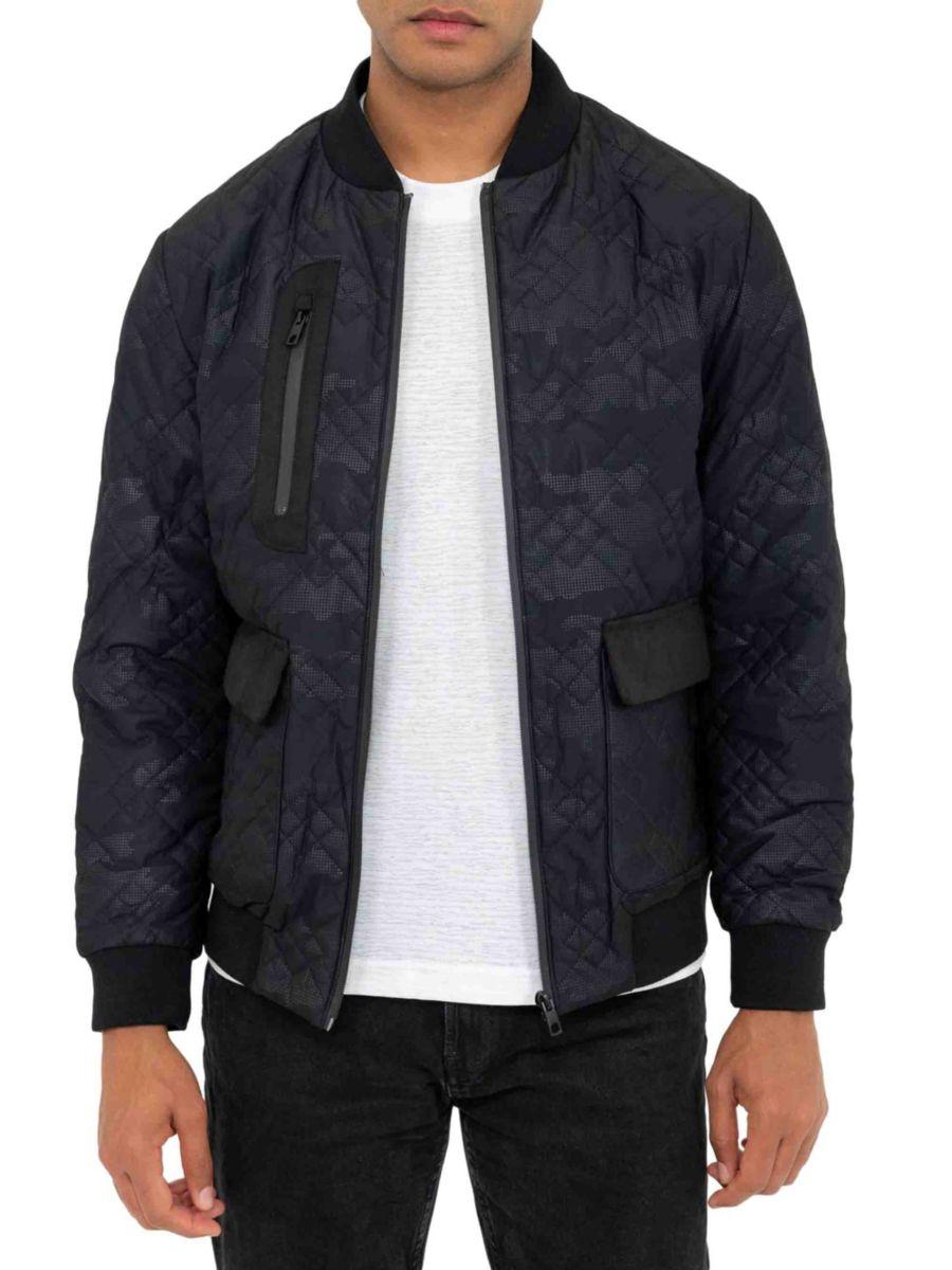 

Стеганая куртка-бомбер Modern Fit Camo Cargo Pino by PinoPorte, черный