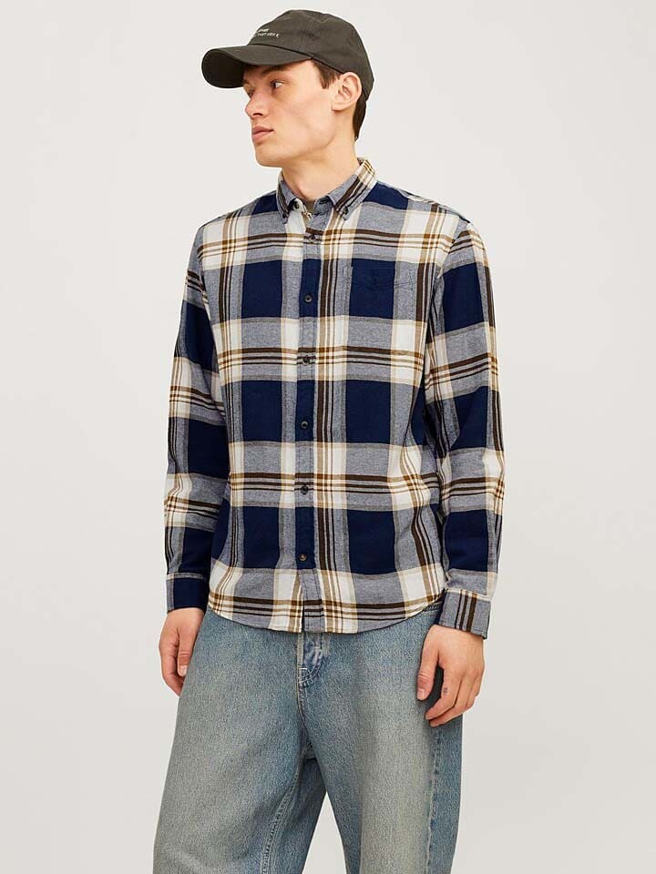 

Рубашка Jack & Jones Classic Autumn, цвет dunkelblau/beige