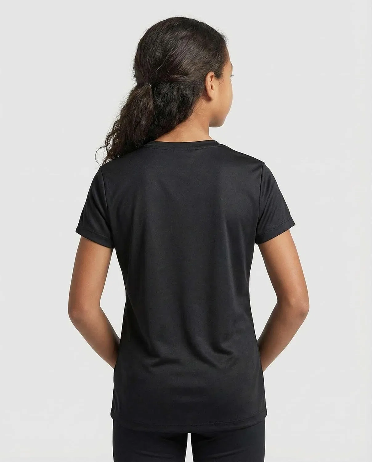 Футболка детская спортивная Reebok, набор 4 шт, Solid Black, Solid Quiet Shade, Solid Fuchsia Fedora, Solid Fragrant Lilac — фото 3