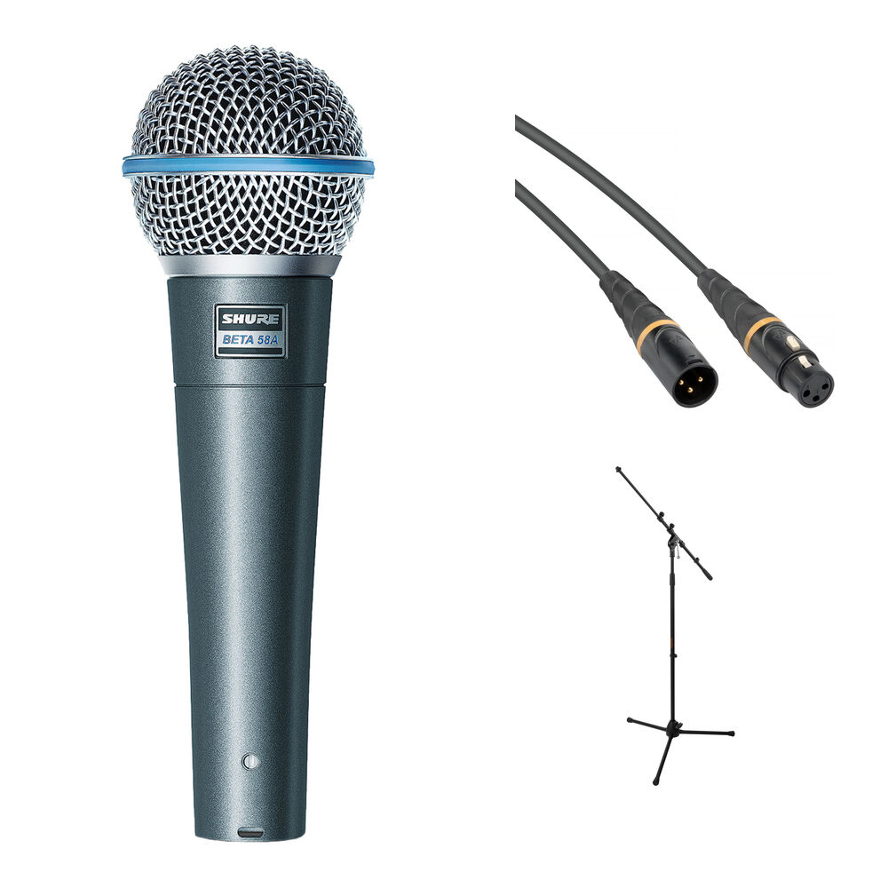 

Ручной микрофон Shure Beta 58A Dynamic Vocal Microphone with Stand and Cable Kit