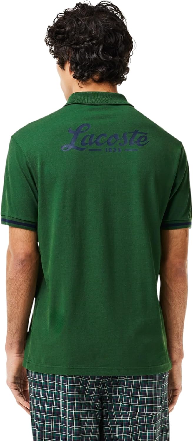 Lacoste мужская спортивная классическая футболка поло с UV-защитой для гольфа, Green — фото 3