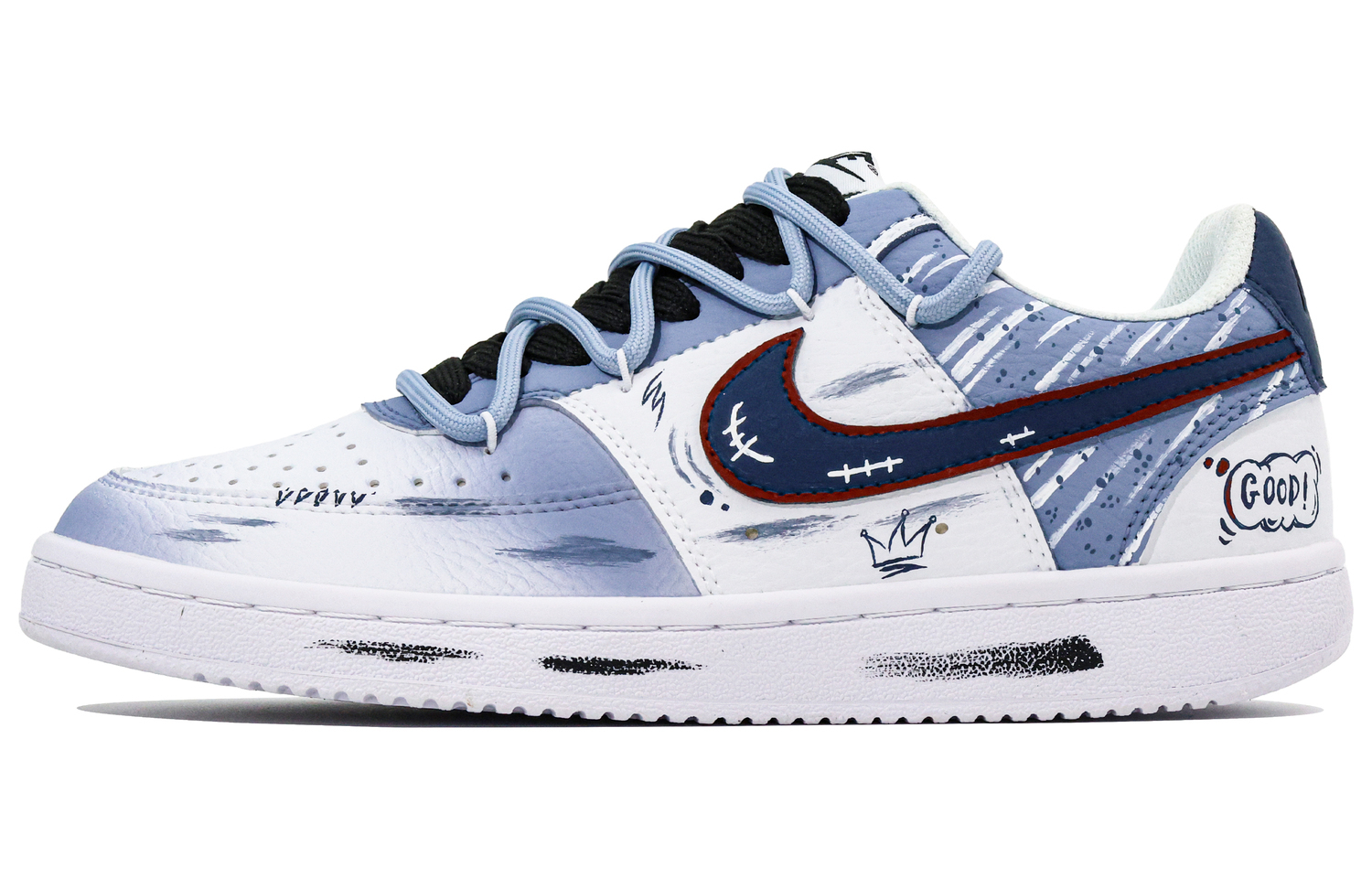 

Мужские низкие скейтерские кроссовки court vision brook с противоскользящим и устойчивым к истиранию покрытием Nike, синий