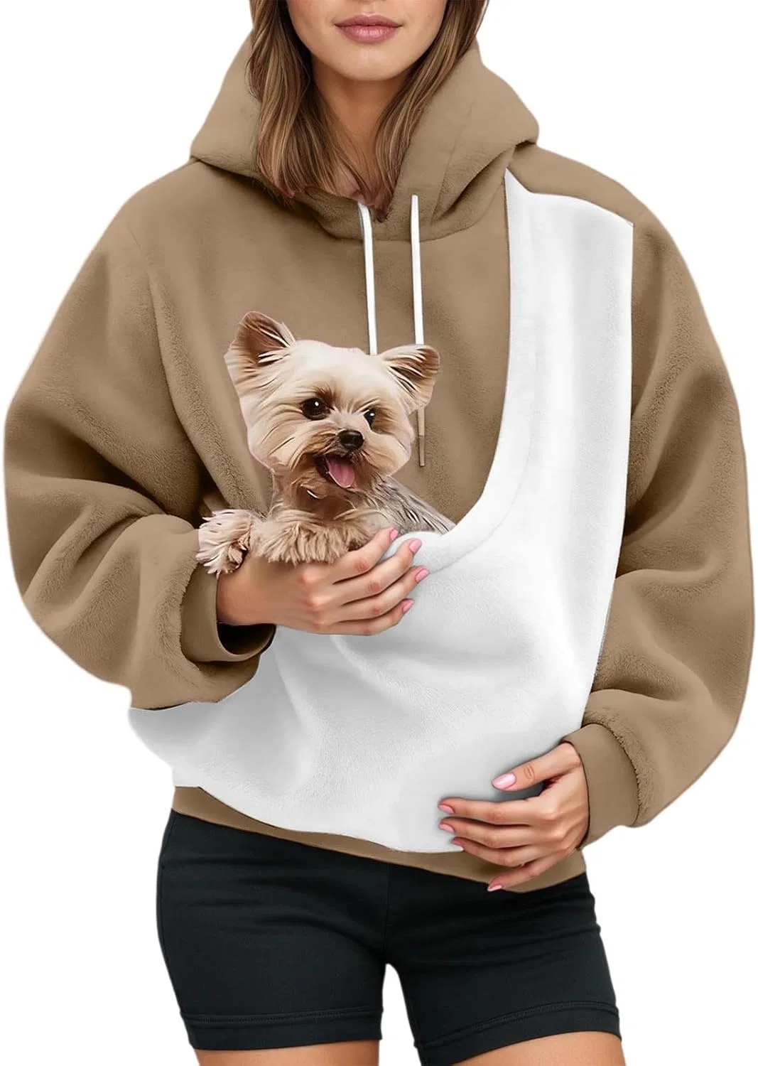 Толстовка с карманом для животных, Cat Pouch Hoodie, C03 Coffee