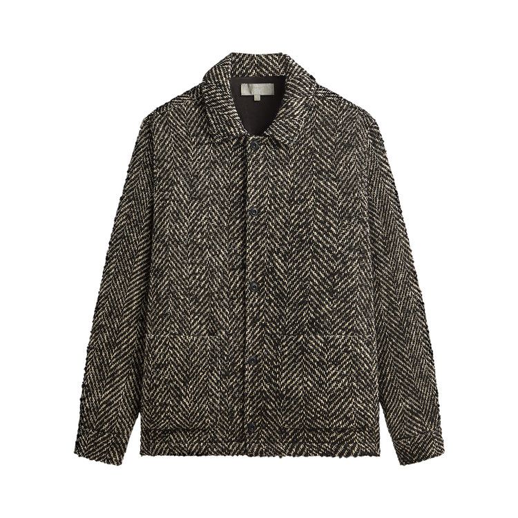 

Рубашка Kith Oversized Herringbone Boxy Collared Overshirt, Black