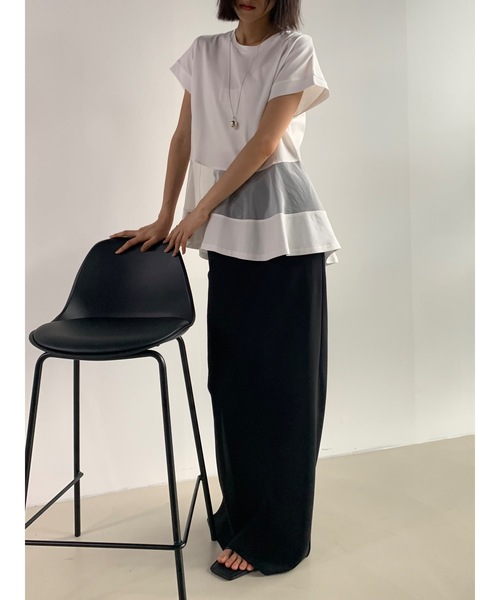 

Футболка с прозрачной баской Didot.showroom, кремовый