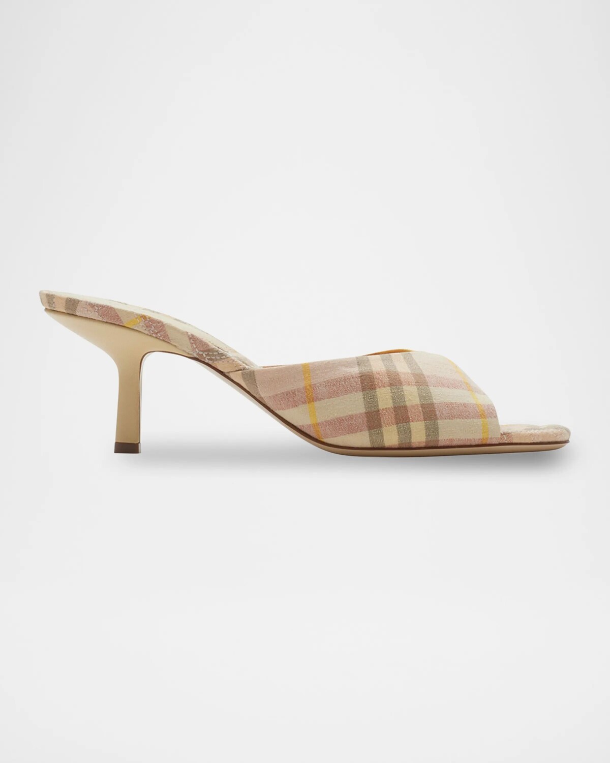 Льняные мюли Mews в клетку Burberry, цвет Teacup Ip Check