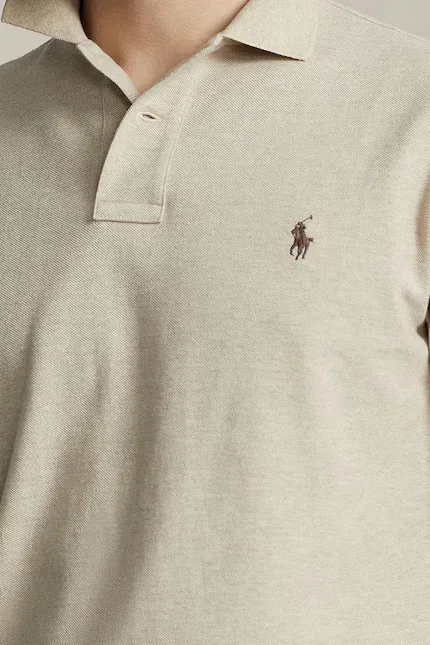Футболка-поло хлопковая Polo Ralph Lauren, бежевый — фото 4