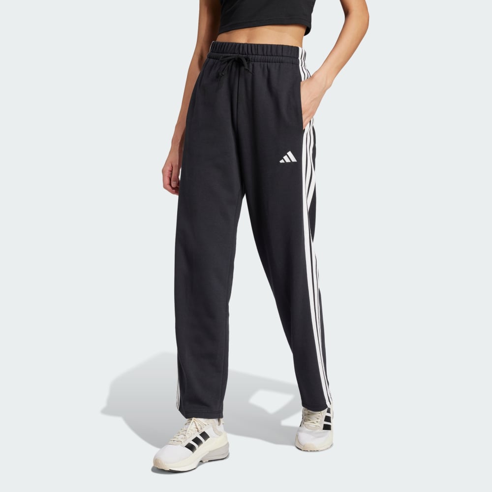 

Спортивные брюки Adidas Essentials 3-Stripes Open Hem French Terry Pants, черный/белый