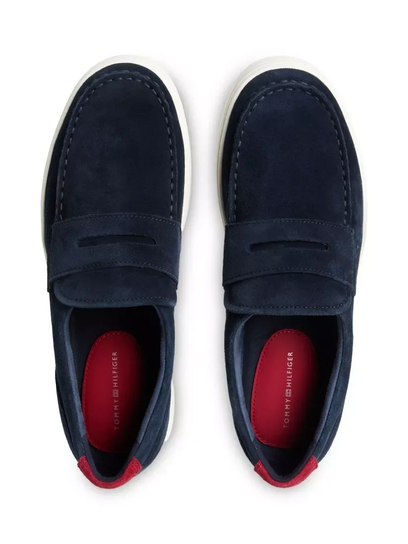 Современные легкие замшевые лоферы, темно-синие Tommy Hilfiger — фото 4