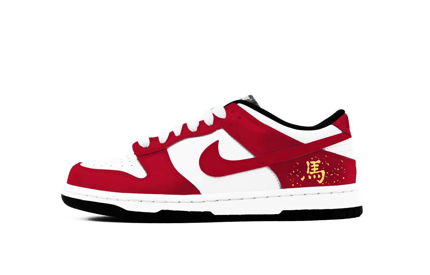 Кроссовки Dunk Year Of The Horse Limited Edition из кожи с противоскользящей подошвой, устойчивые к истиранию, с легкой амортизацией, низкие Nike, черный белый красный золото