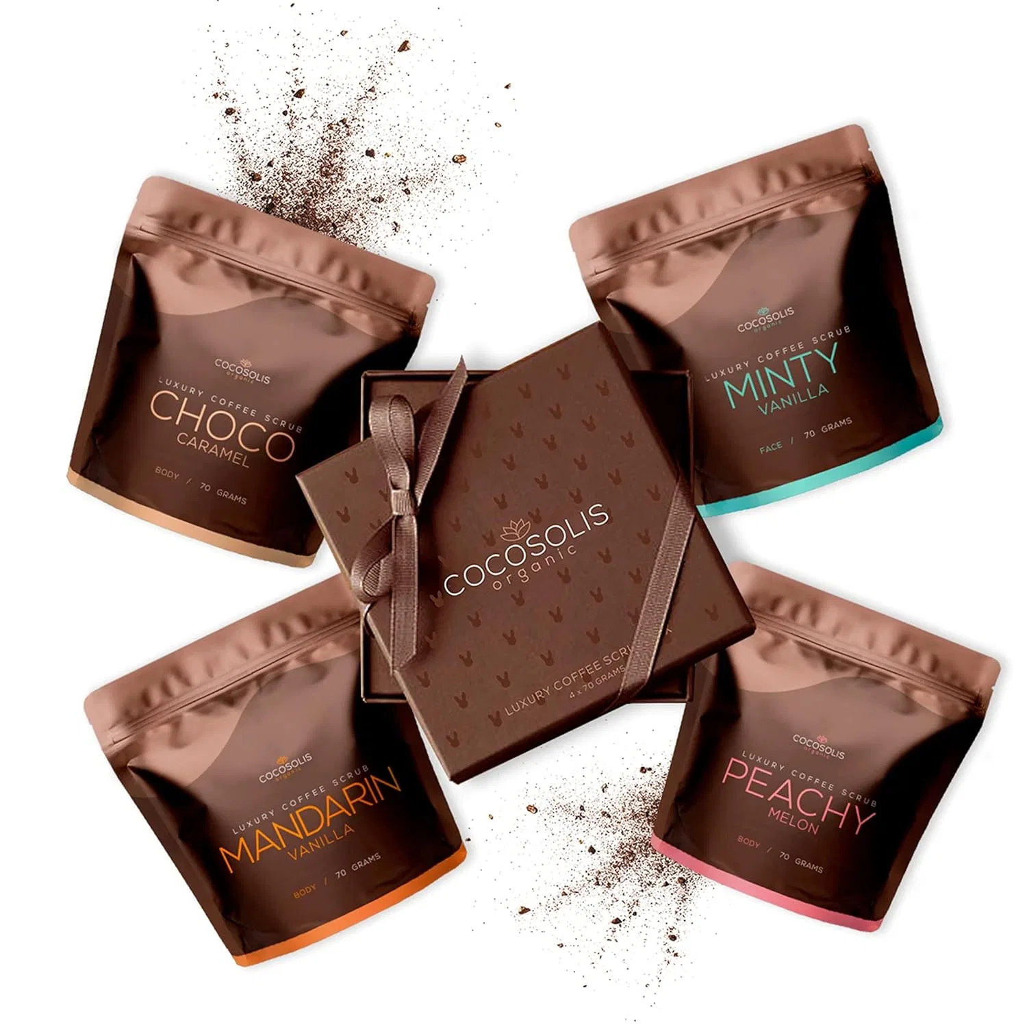 Набор кофейных скрабов для тела и лица COCOSOLIS SCRUB, 4 шт. (280 г) Cocosolis