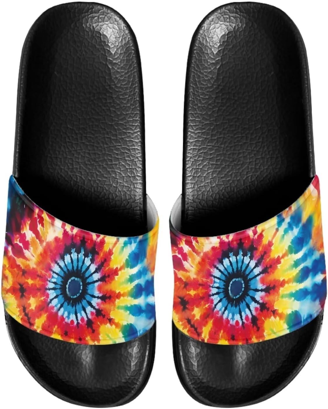 

Мужские домашние сандалии Psesaysky с подушкой, обеспечивающие максимальный комфорт, повседневные сандалии-шлепанцы с открытым носком, нескользящие тапочки, водостойкие мягкие плоские туфли, обувь с одной полосой, Rainbow Tie Dye