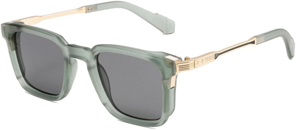 

Солнцезащитные очки Retro Rivets для мужчин, солнцезащитные очки с градиентным зеркальным покрытием и защитой от УФ-излучения UV400 для женщин generic, Matte Green Grey