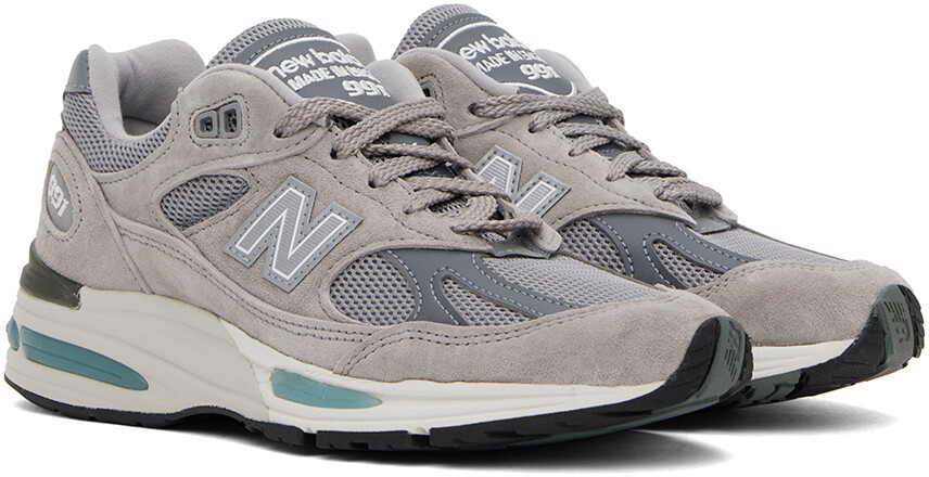 Серые кроссовки 991v2 «СДЕЛАНО в Великобритании» New Balance, Rock bridge/Alloy/Silver — фото 4