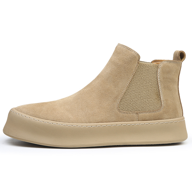 

KACHILANG Мужские черные челси с верблюжьей флисовой подкладкой, цвет Camel Fleece-Lined