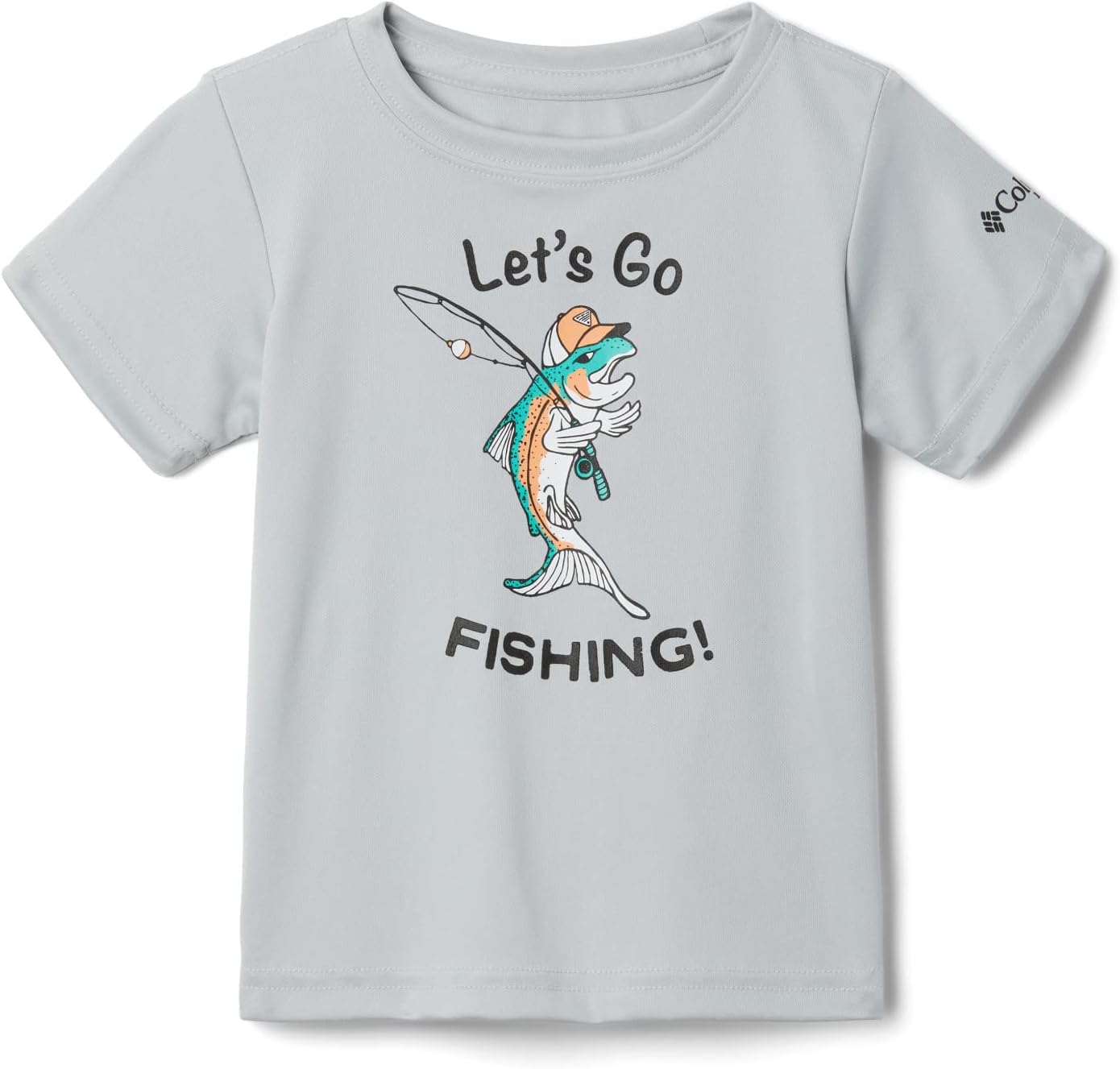 Columbia мальчиковая футболка с коротким рукавом Terminal Tackle PFG Marlin America, Cool Grey/Black — фото 3