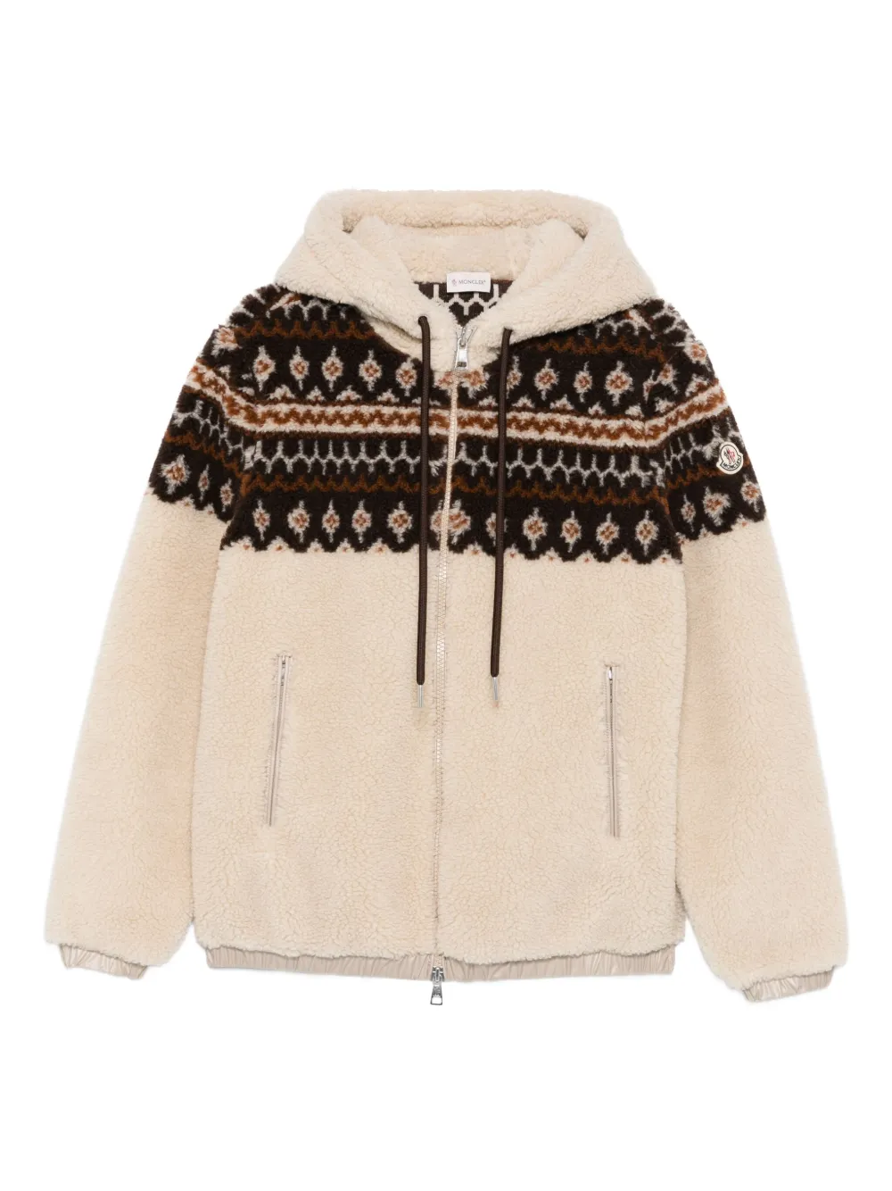 

Худи с узором "фэйр-айл" MONCLER, нейтральный